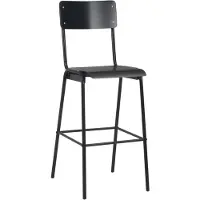 The Living Store Barhocker 4 Stk. Schwarz Massives Sperrholz Stahl