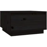 The Living Store Couchtisch Schwarz 55x56x32 cm Massivholz Kiefer