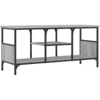The Living Store TV-Schrank Grau Sonoma 100x35x45 cm Holzwerkstoff & Eisen