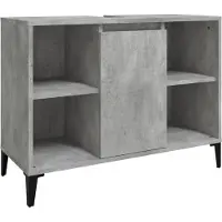 The Living Store Waschbeckenunterschrank Betongrau 80x33x60 cm Holzwerkstoff