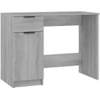 The Living Store Schreibtisch Grau Sonoma 100x50x75 cm Holzwerkstoff