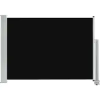The Living Store Ausziehbare Seitenmarkise 80×300 cm Schwarz