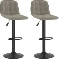 The Living Store Barhocker 2 Stk. Hellgrau Samt