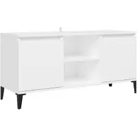 The Living Store TV-Schrank mit Metallbeinen Weiß 103,5x35x50 cm