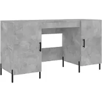 The Living Store Schreibtisch Betongrau 140x50x75 cm Holzwerkstoff