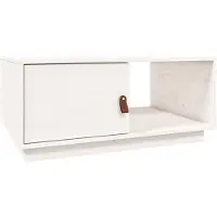 The Living Store Couchtisch Weiß 80x50x35,5 cm Massivholz Kiefer