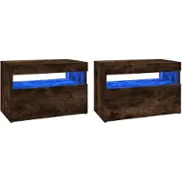 The Living Store TV-Schränke 2 Stk. mit LED-Leuchten Räuchereiche 60x35x40 cm
