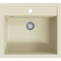 The Living Store Granitspüle Einzelbecken Beige