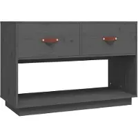 The Living Store TV-Schrank Grau 90x40x60 cm Massivholz Kiefer
