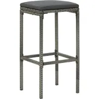 The Living Store Barhocker mit Kissen 6 Stk. Grau Poly Rattan