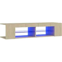 The Living Store TV-Schrank mit LED-Leuchten Sonoma-Eiche 135x39x30 cm