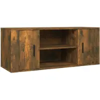 The Living Store TV-Schrank Räuchereiche 100x35x40 cm Holzwerkstoff