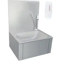 The Living Store Handwaschbecken mit Wasserhahn und Seifenspender Edelstahl