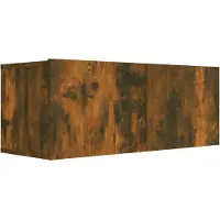 The Living Store TV-Schrank Räuchereiche 80x30x30 cm Holzwerkstoff