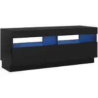 The Living Store TV-Schrank mit LED-Leuchten Schwarz 100x35x40 cm