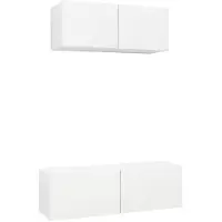 The Living Store 2-tlg. TV-Schrank-Set Weiß Holzwerkstoff