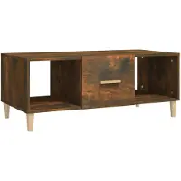 The Living Store Couchtisch Räuchereiche 102x50x40 cm Holzwerkstoff
