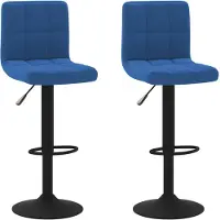 The Living Store Barhocker 2 Stk. Blau Samt