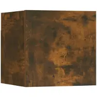 The Living Store TV-Wandschrank Räuchereiche 30,5x30x30 cm