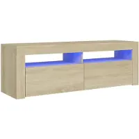 The Living Store TV-Schrank mit LED-Leuchten Sonoma-Eiche 120x35x40 cm