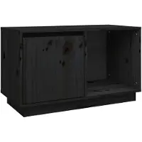 The Living Store TV-Schrank Schwarz 74x35x44 cm Massivholz Kiefer