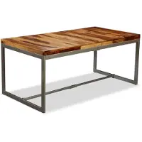 The Living Store Esstisch Massivholz und Stahl 180 cm