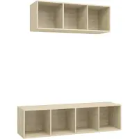 The Living Store 2-tlg. TV-Schrank-Set Sonoma-Eiche Holzwerkstoff