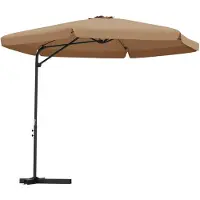 The Living Store Sonnenschirm mit Stahlmast 300 cm Taupe