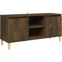 The Living Store TV-Schrank mit Massivholz-Beinen Räuchereiche 103,5x35x50 cm