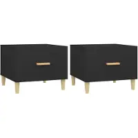 The Living Store Couchtische 2 Stk. Schwarz 50x50x40 cm Holzwerkstoff