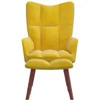 The Living Store Relaxsessel mit Hocker Senfgelb Samt
