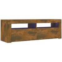 The Living Store TV-Schrank mit LED-Leuchten Räuchereiche 120x35x40 cm