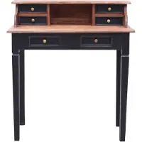 The Living Store Schreibtisch mit Schubladen 90x50x101 cm Altholz Massiv