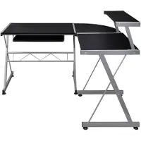 The Living Store Eck-Computertisch Schwarz 132x112x99 cm Holzwerkstoff