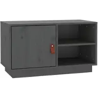 The Living Store TV-Schrank Grau 70x34x40 cm Massivholz Kiefer