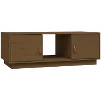The Living Store Couchtisch Honigbraun 100x50x35 cm Massivholz Kiefer