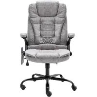 The Living Store Bürostuhl mit Massagefunktion Hellgrau Wildleder-Optik