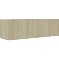 The Living Store TV-Schrank Sonoma-Eiche 100x30x30 cm Holzwerkstoff
