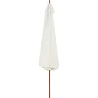 The Living Store Sonnenschirm mit Holzmast 350 cm Sandweiß