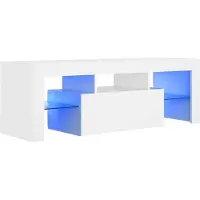 The Living Store TV-Schrank mit LED-Leuchten Weiß 120x35x40 cm