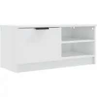 The Living Store TV-Schrank Hochglanz-Weiß 80x35x36,5 cm Holzwerkstoff
