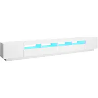 The Living Store TV-Schrank mit LED-Leuchten Weiß 300x35x40 cm