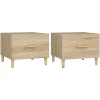 The Living Store Couchtische 2 Stk. Sonoma-Eiche 50x50x40 cm Holzwerkstoff
