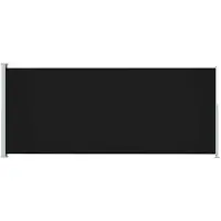 The Living Store Seitenmarkise Ausziehbar 180x500 cm Schwarz