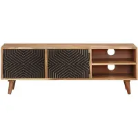 The Living Store TV-Schrank 115x30x39 cm Massivholz Akazie
