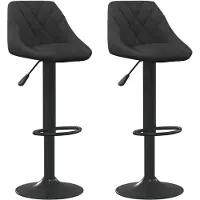 The Living Store Barhocker 2 Stk. Schwarz Samt