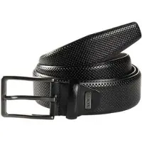MONTI Synthetikgürtel "CAMBRIDGE", Herren, Gr. 110, schwarz, Leder, Gürtel Synthetikgürtel, 3,5 cm breit, Klassisch-Business, kürzbar, bis Gr.125