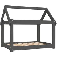 The Living Store Hundebett Grau 81x60x70 cm Massivholz Kiefer