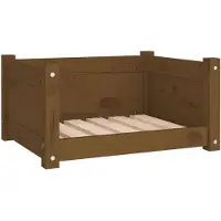The Living Store Hundebett Honigbraun 55,5x45,5x28 cm Massivholz Kiefer