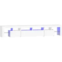 The Living Store TV-Schrank mit LED-Leuchten Weiß 230x36,5x40 cm
